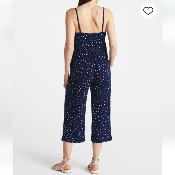 Navy Polka Dot Jumpsuit - Picture 4 of 5